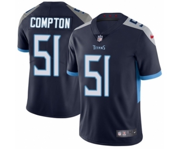 Men's Nike Tennessee Titans #51 Will Compton Navy Blue Team Color Vapor Untouchable Limited Player NFL Jersey