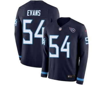 Men's Nike Tennessee Titans #54 Rashaan Evans Limited Navy Blue Therma Long Sleeve NFL Jersey