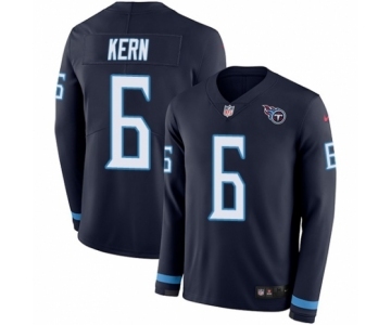 Men's Nike Tennessee Titans #6 Brett Kern Limited Navy Blue Therma Long Sleeve NFL Jersey