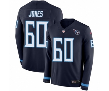 Men's Nike Tennessee Titans #60 Ben Jones Limited Navy Blue Therma Long Sleeve NFL Jersey