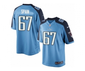 Men's Nike Tennessee Titans #67 Quinton Spain Limited Light Blue Team Color NFL Jersey