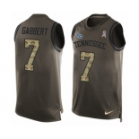 Men's Nike Tennessee Titans #7 Blaine Gabbert Limited Green Salute to Service Tank Top NFL Jersey