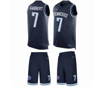 Men's Nike Tennessee Titans #7 Blaine Gabbert Limited Navy Blue Tank Top Suit NFL Jersey