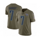 Men's Nike Tennessee Titans #7 Blaine Gabbert Limited Olive 2017 Salute to Service NFL Jersey