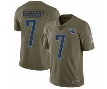 Men's Nike Tennessee Titans #7 Blaine Gabbert Limited Olive 2017 Salute to Service NFL Jersey