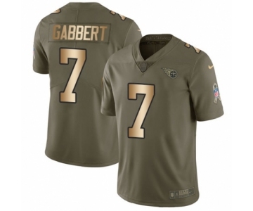 Men's Nike Tennessee Titans #7 Blaine Gabbert Limited Olive Gold 2017 Salute to Service NFL Jersey