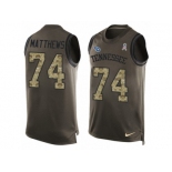 Men's Nike Tennessee Titans #74 Bruce Matthews Limited Green Salute to Service Tank Top NFL Jersey