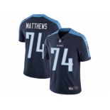 Men's Nike Tennessee Titans #74 Bruce Matthews Vapor Untouchable Limited Navy Blue Alternate NFL Jersey