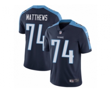 Men's Nike Tennessee Titans #74 Bruce Matthews Vapor Untouchable Limited Navy Blue Alternate NFL Jersey