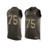 Men's Nike Tennessee Titans #75 Byron Bell Limited Green Salute to Service Tank Top NFL Jersey