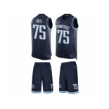 Men's Nike Tennessee Titans #75 Byron Bell Limited Navy Blue Player Name & Number Tank Top Tank Top NFL Jersey