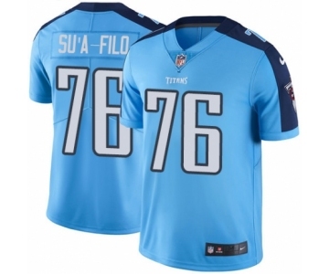 Men's Nike Tennessee Titans #76 Xavier Su'a-Filo Limited Light Blue Rush Vapor Untouchable NFL Jersey