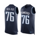 Men's Nike Tennessee Titans #76 Xavier Su'a-Filo Limited Navy Blue Player Name & Number Tank Top NFL Jersey