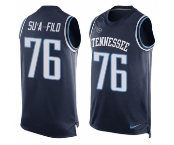 Men's Nike Tennessee Titans #76 Xavier Su'a-Filo Limited Navy Blue Player Name & Number Tank Top NFL Jersey