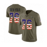 Men's Nike Tennessee Titans #76 Xavier Su'a-Filo Limited Olive USA Flag 2017 Salute to Service NFL Jersey