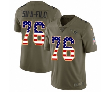 Men's Nike Tennessee Titans #76 Xavier Su'a-Filo Limited Olive USA Flag 2017 Salute to Service NFL Jersey