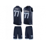 Men's Nike Tennessee Titans #77 Taylor Lewan Limited Navy Blue Tank Top Suit NFL Jersey