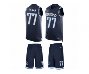 Men's Nike Tennessee Titans #77 Taylor Lewan Limited Navy Blue Tank Top Suit NFL Jersey