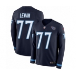 Men's Nike Tennessee Titans #77 Taylor Lewan Limited Navy Blue Therma Long Sleeve NFL Jersey