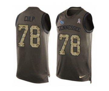 Men's Nike Tennessee Titans #78 Curley Culp Limited Green Salute to Service Tank Top NFL Jersey