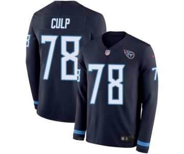 Men's Nike Tennessee Titans #78 Curley Culp Limited Navy Blue Therma Long Sleeve NFL Jersey