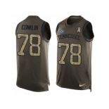 Men's Nike Tennessee Titans #78 Jack Conklin Limited Green Salute to Service Tank Top NFL Jersey