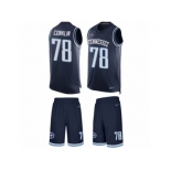 Men's Nike Tennessee Titans #78 Jack Conklin Limited Navy Blue Tank Top Suit NFL Jersey