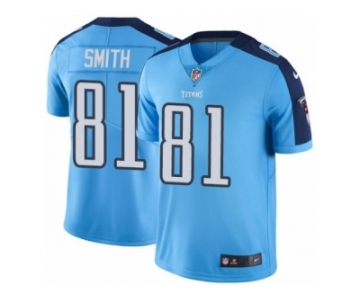 Men's Nike Tennessee Titans #81 Jonnu Smith Limited Light Blue Rush NFL Jersey