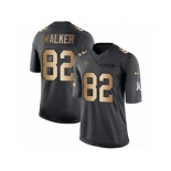 Men's Nike Tennessee Titans #82 Delanie Walker Limited Black Gold Salute to Service NFL Jersey