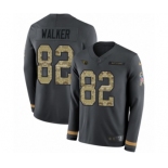 Men's Nike Tennessee Titans #82 Delanie Walker Limited Black Salute to Service Therma Long Sleeve NFL Jersey