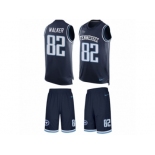 Men's Nike Tennessee Titans #82 Delanie Walker Limited Navy Blue Tank Top Suit NFL Jersey