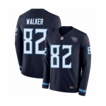 Men's Nike Tennessee Titans #82 Delanie Walker Limited Navy Blue Therma Long Sleeve NFL Jersey