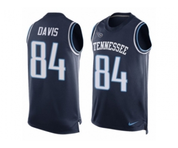 Men's Nike Tennessee Titans #84 Corey Davis Limited Navy Blue Player Name & Number Tank Top Tank Top NFL Jersey