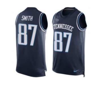 Men's Nike Tennessee Titans #87 Jonnu Smith Limited Navy Blue Player Name & Number Tank Top Tank Top NFL Jersey