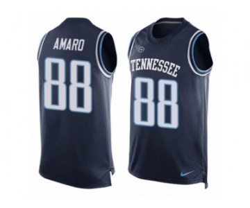 Men's Nike Tennessee Titans #88 Jace Amaro Limited Navy Blue Player Name & Number Tank Top NFL Jersey