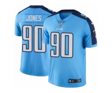 Men's Nike Tennessee Titans #90 DaQuan Jones Limited Light Blue Rush NFL Jersey