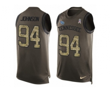 Men's Nike Tennessee Titans #94 Austin Johnson Limited Green Salute to Service Tank Top NFL Jersey