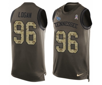 Men's Nike Tennessee Titans #96 Bennie Logan Limited Green Salute to Service Tank Top NFL Jersey