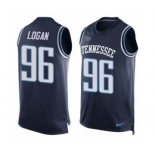 Men's Nike Tennessee Titans #96 Bennie Logan Limited Navy Blue Player Name & Number Tank Top NFL Jersey