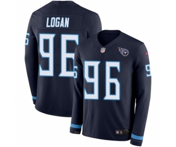 Men's Nike Tennessee Titans #96 Bennie Logan Limited Navy Blue Therma Long Sleeve NFL Jersey