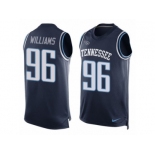 Men's Nike Tennessee Titans #96 Sylvester Williams Limited Navy Blue Player Name & Number Tank Top Tank Top NFL Jersey