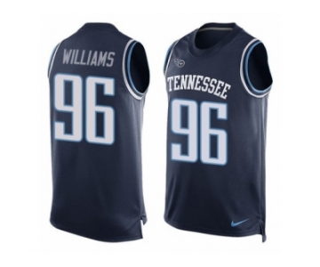 Men's Nike Tennessee Titans #96 Sylvester Williams Limited Navy Blue Player Name & Number Tank Top Tank Top NFL Jersey