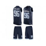 Men's Nike Tennessee Titans #96 Sylvester Williams Limited Navy Blue Tank Top Suit NFL Jersey