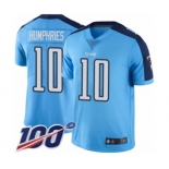 Men's Tennessee Titans #10 Adam Humphries Limited Light Blue Rush Vapor Untouchable 100th Season Football Jersey