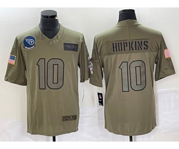 Men's Tennessee Titans #10 DeAndre Hopkins NEW Olive 2019 Salute To Service Stitched Nike Limited Jersey