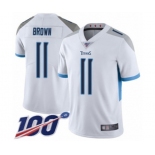 Men's Tennessee Titans #11 A.J. Brown White Vapor Untouchable Limited Player 100th Season Football Jersey