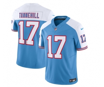 Men's Tennessee Titans #17 Ryan Tannehill Blue White 2023 F.U.S.E. Vapor Limited Throwback Football Stitched Jersey