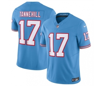 Men's Tennessee Titans #17 Ryan Tannehill Light Blue 2023 F.U.S.E. Vapor Limited Throwback Stitched Football Jersey