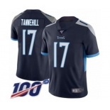 Men's Tennessee Titans #17 Ryan Tannehill Navy Blue Team Color Vapor Untouchable Limited Player 100th Season Football Jersey