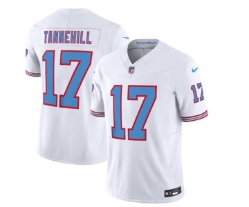 Men's Tennessee Titans #17 Ryan Tannehill White 2023 F.U.S.E. Vapor Limited Throwback Football Stitched Jersey